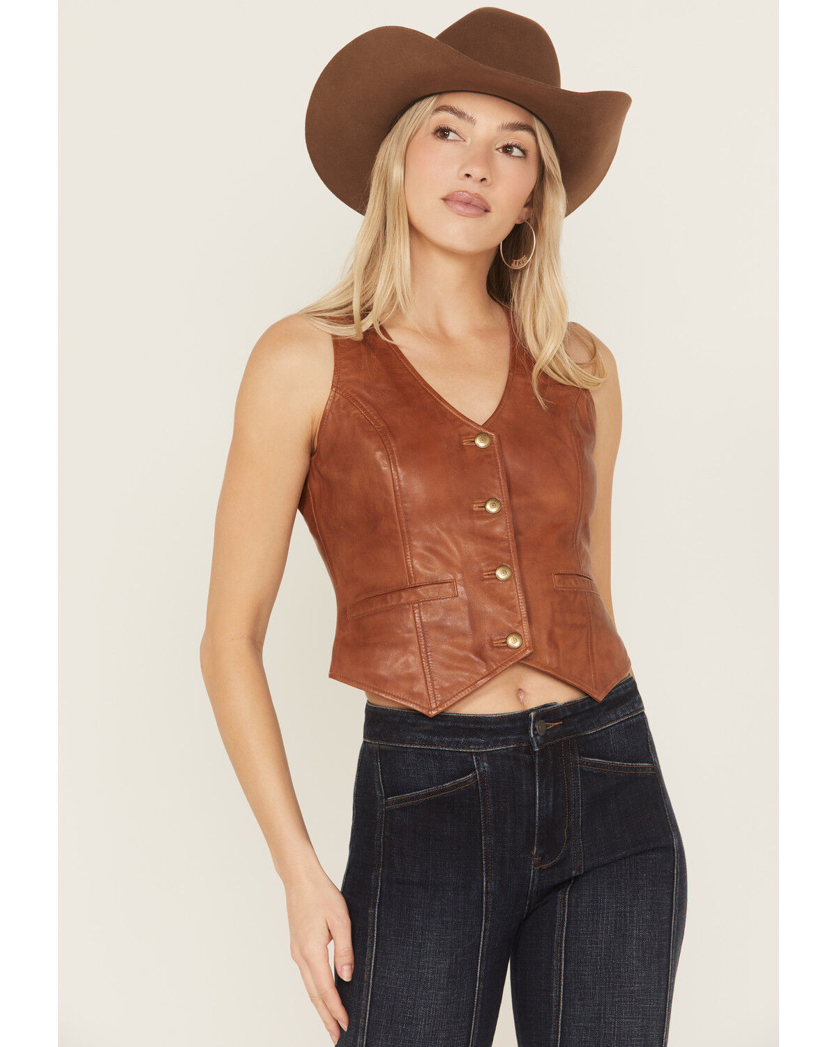 Idyllwind Women's Fitted Button-Down Leather Vest