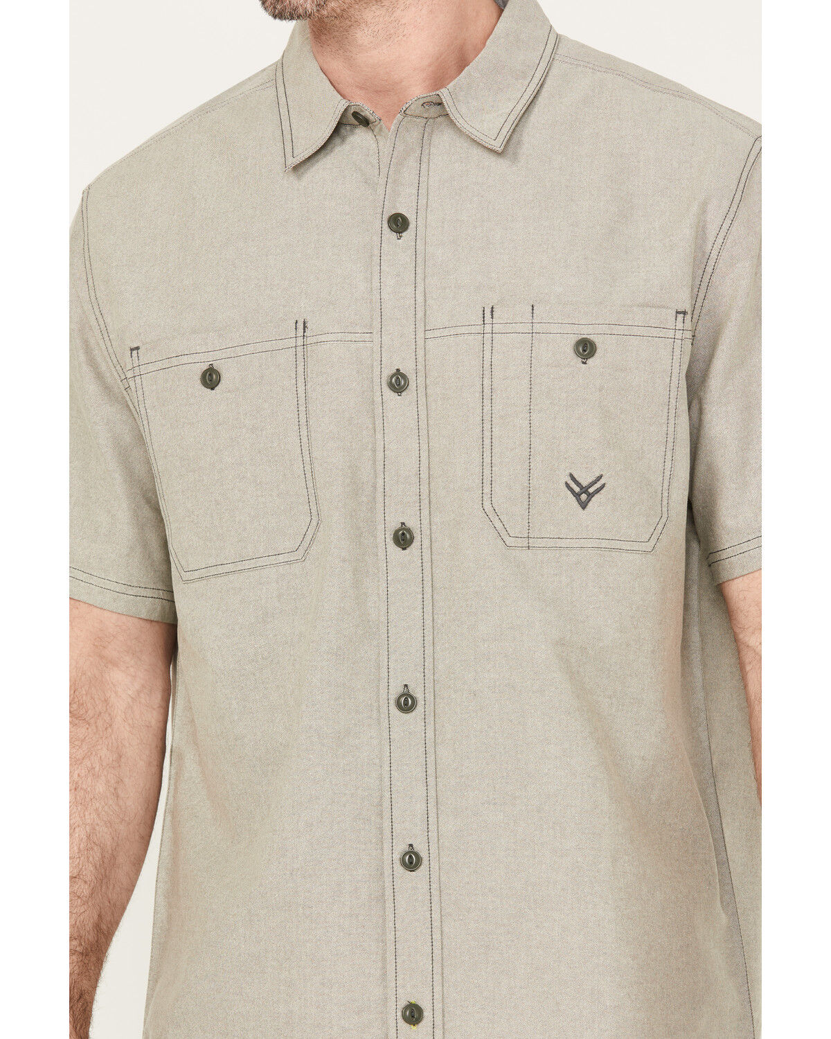 Hawx Men's Oxford Short Sleeve Button-Down Work Shirt
