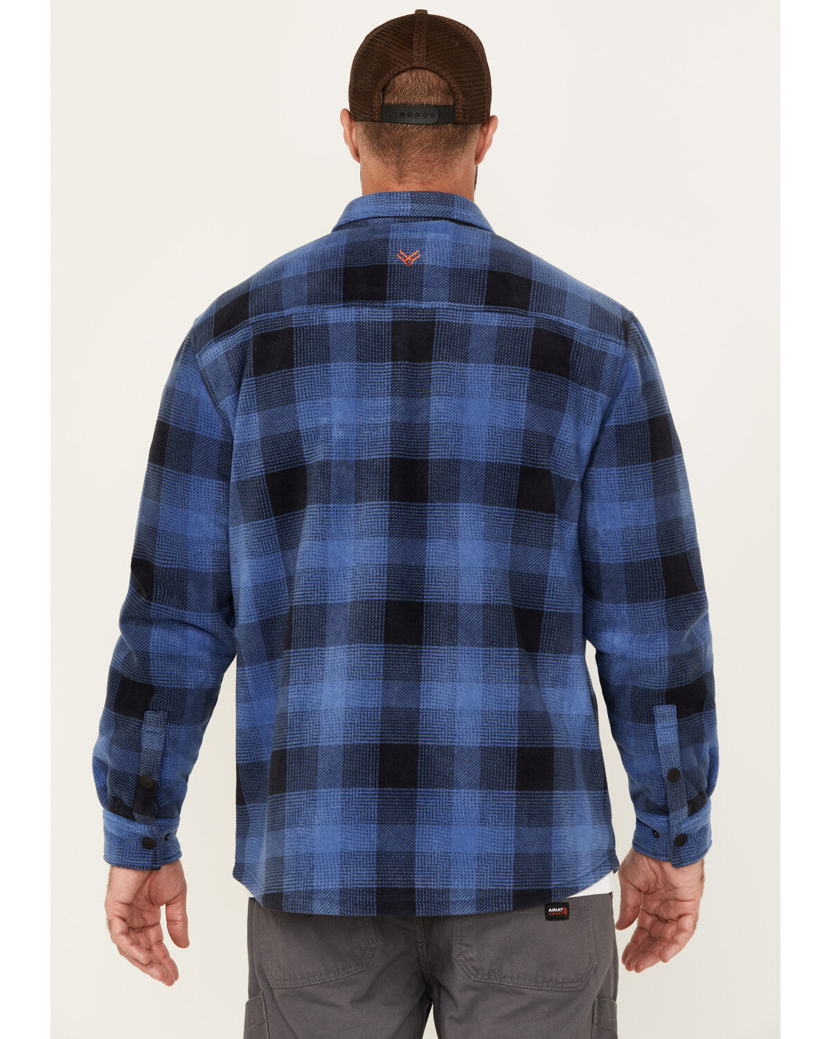 Hawx Men's Ainsley Plaid Print Long Sleeve Snap Polar Fleece Shirt Jacket