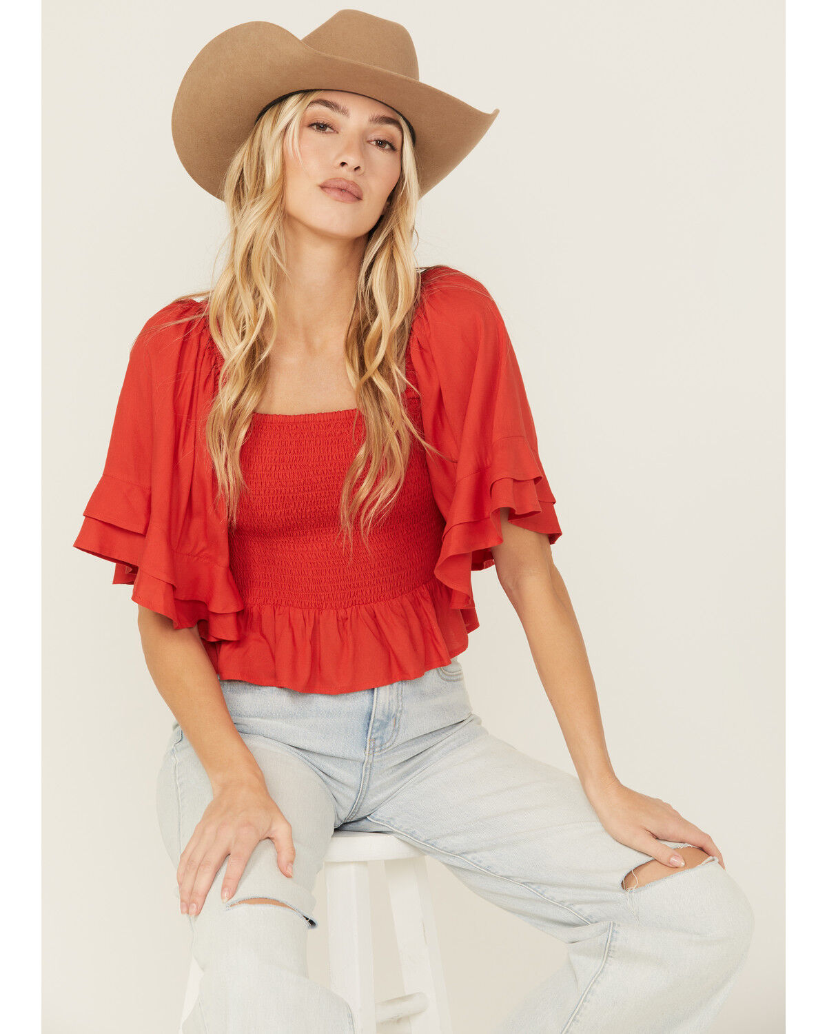 Shyanne Women's Ruffle Sleeve Top