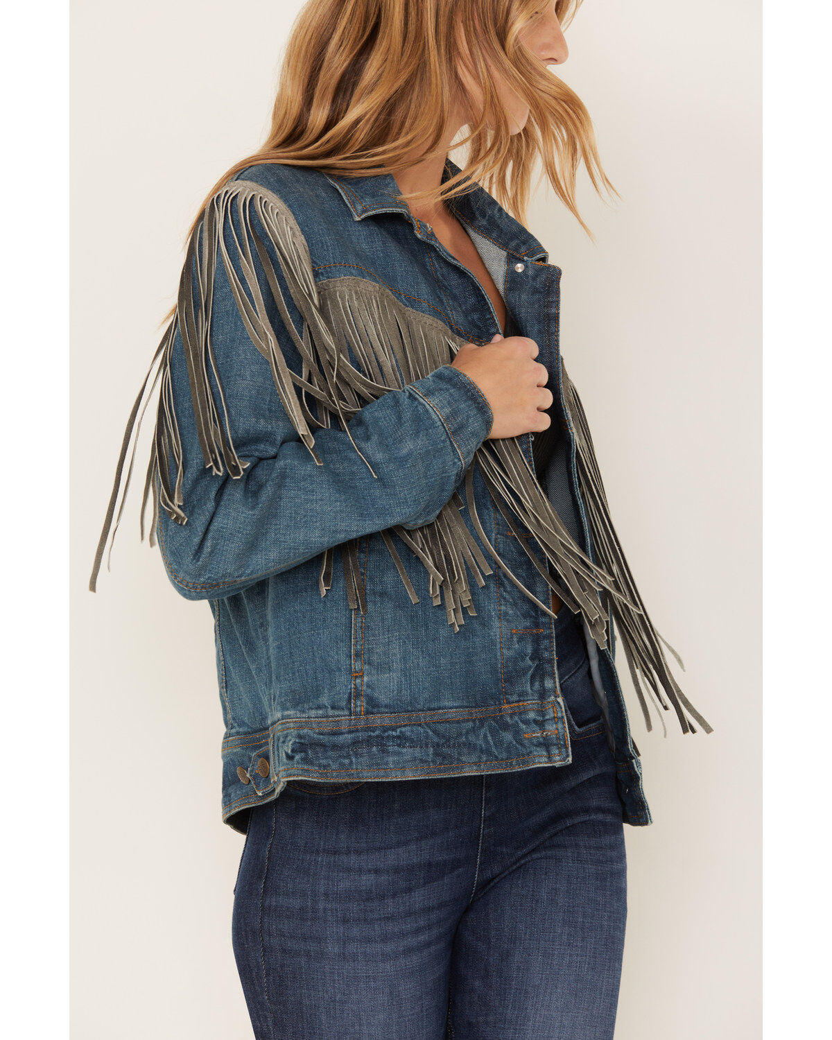 STS Ranchwear Women's Gretchen Fringe Denim Jacket