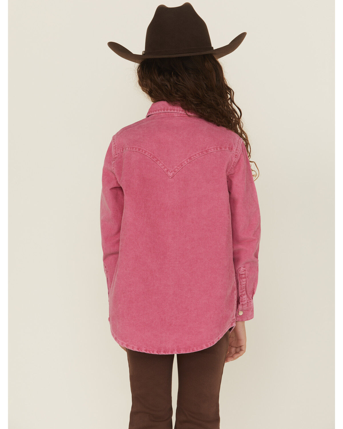 Wrangler Girls' Corduroy Long Sleeve Snap Western Shirt
