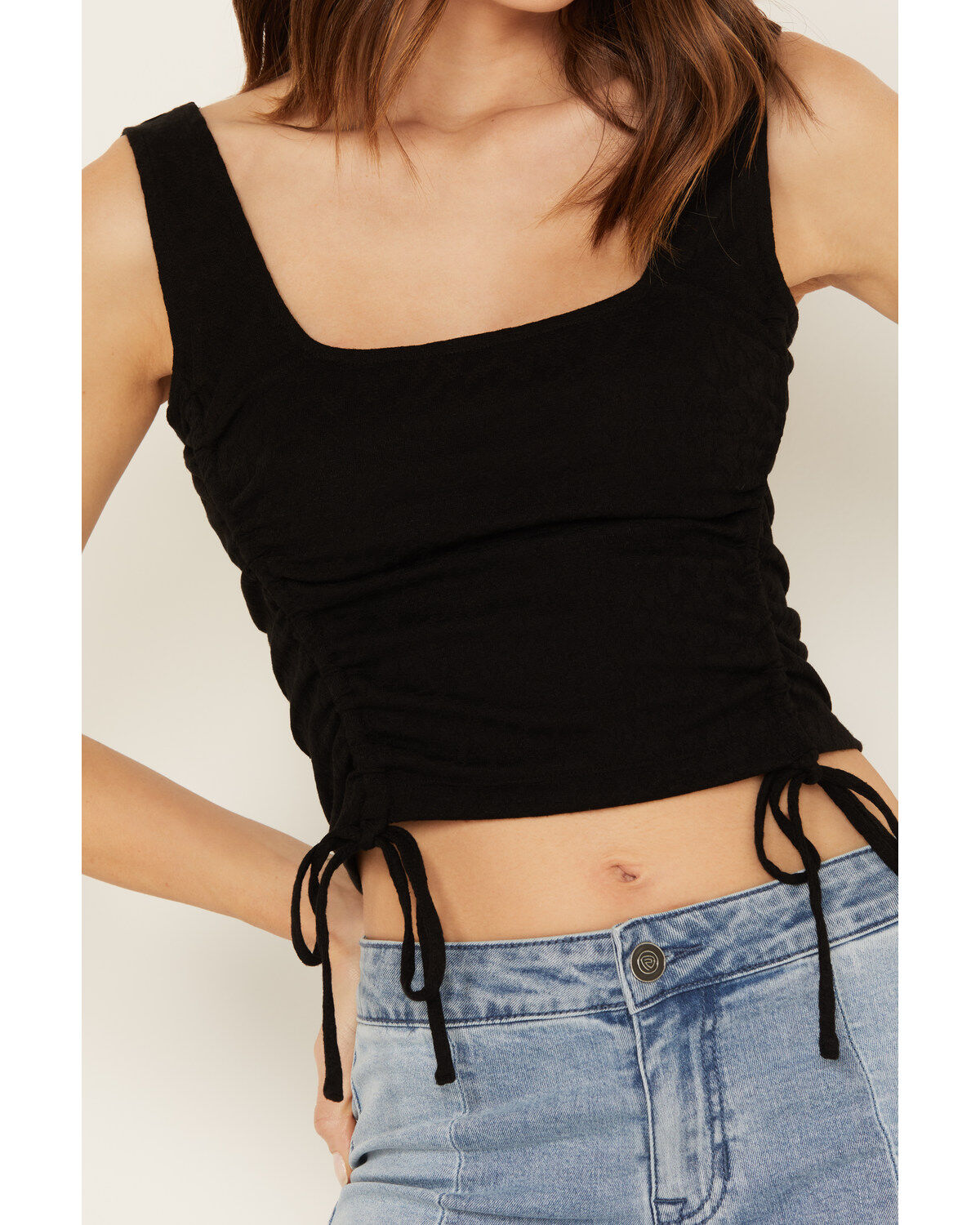 Shyanne Women's Pointelle Cinch Front Tank