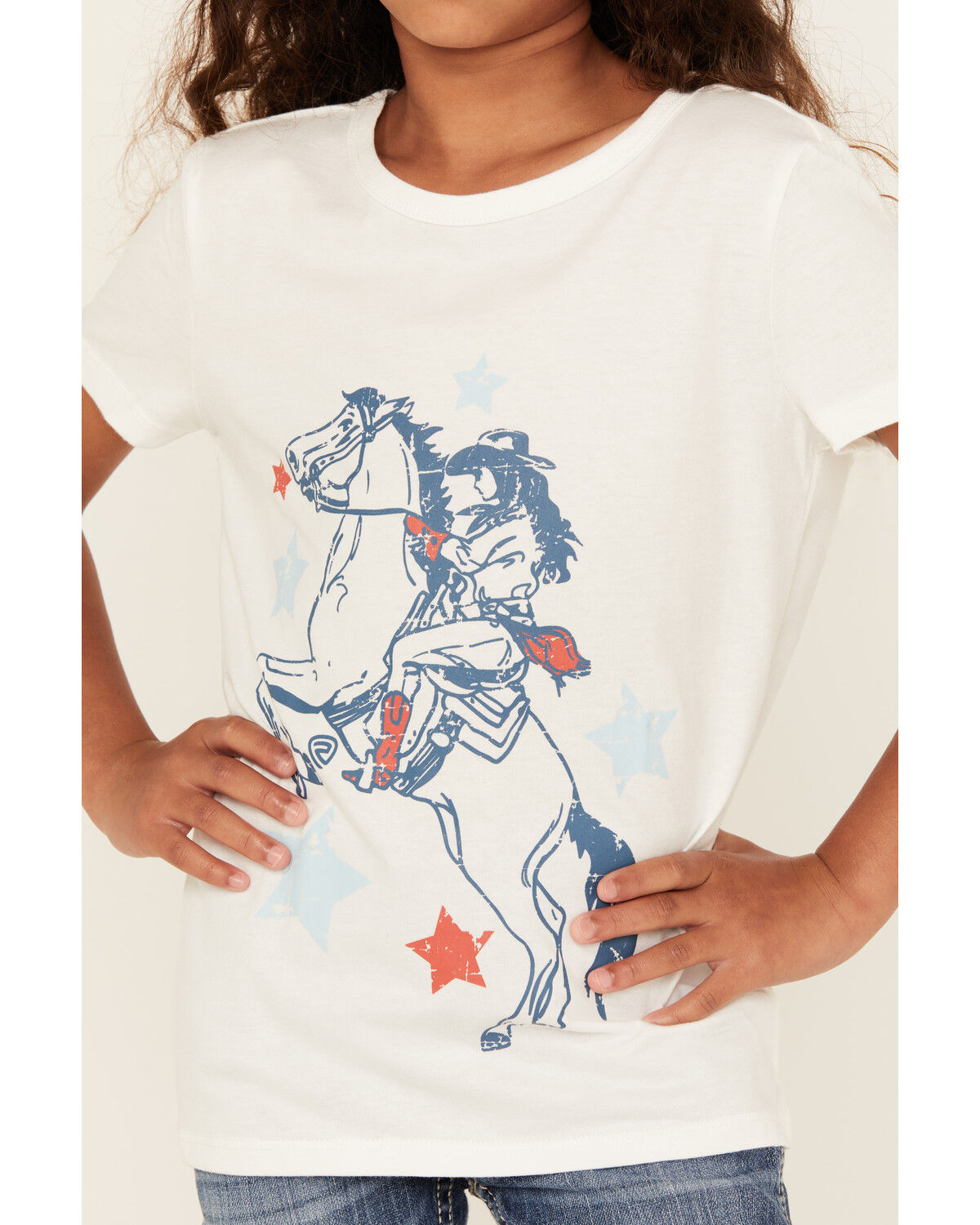 Panhandle Girls' Americana Cowgirl Short Sleeve Graphic Tee