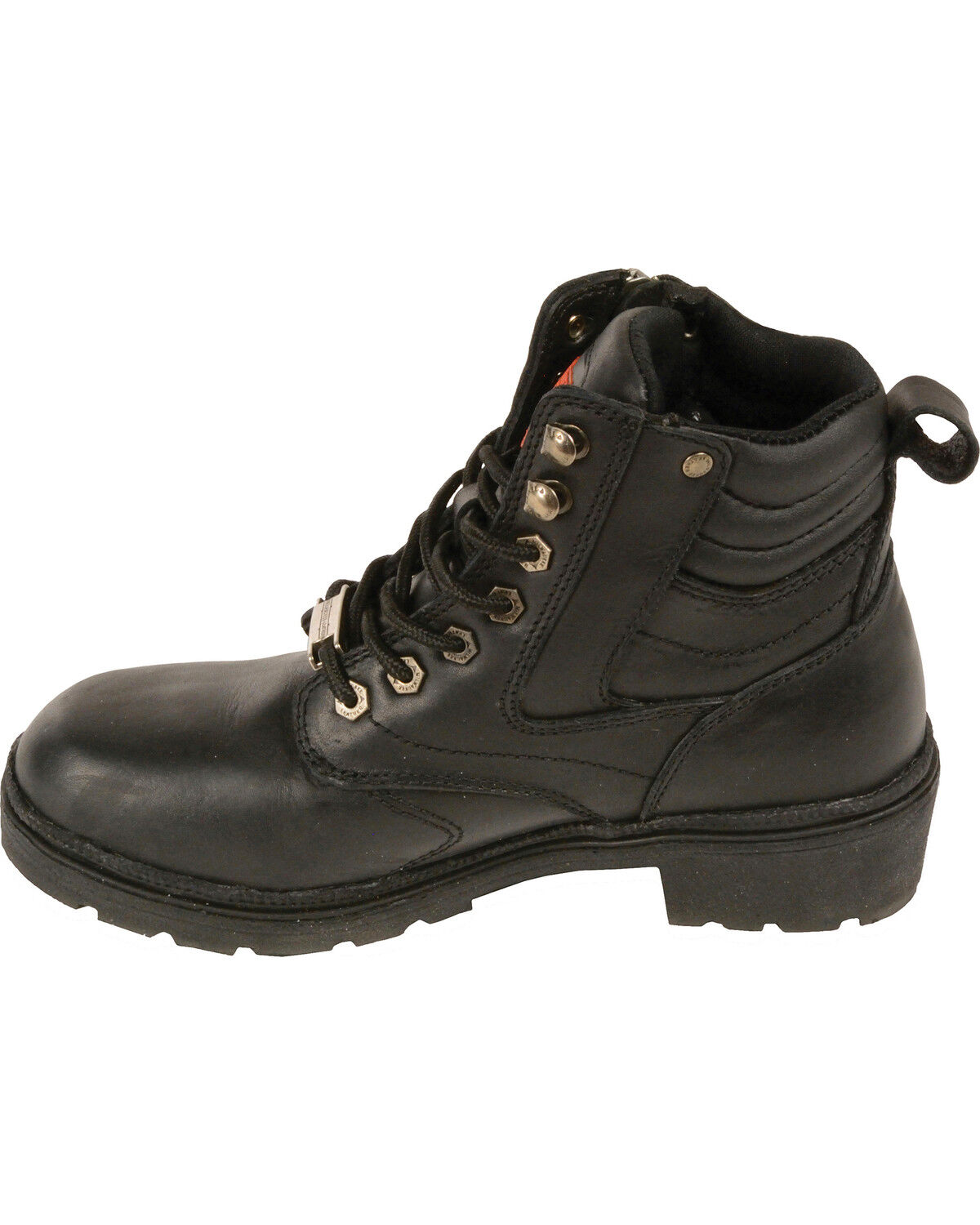 Milwaukee Leather Women's Side Zipper Boots - Round Toe - Wide