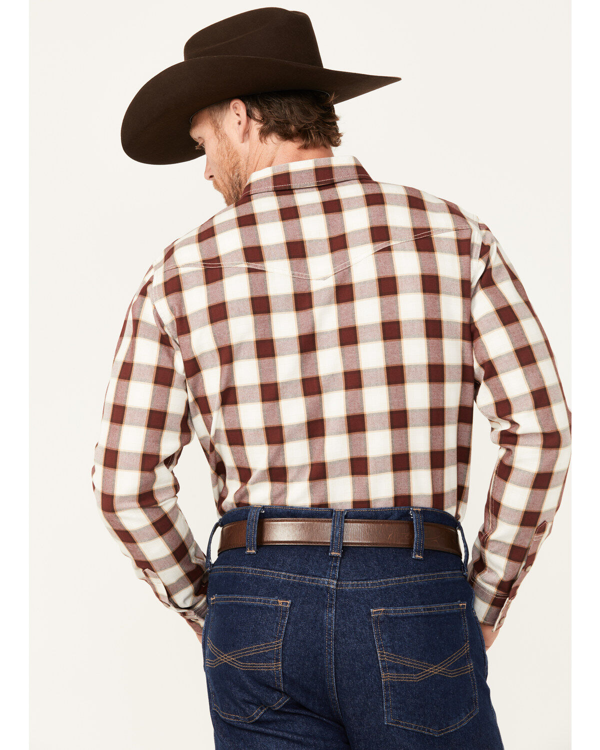 Blue Ranchwear Men's Eastland Checkered Long Sleeve Snap Western Shirt