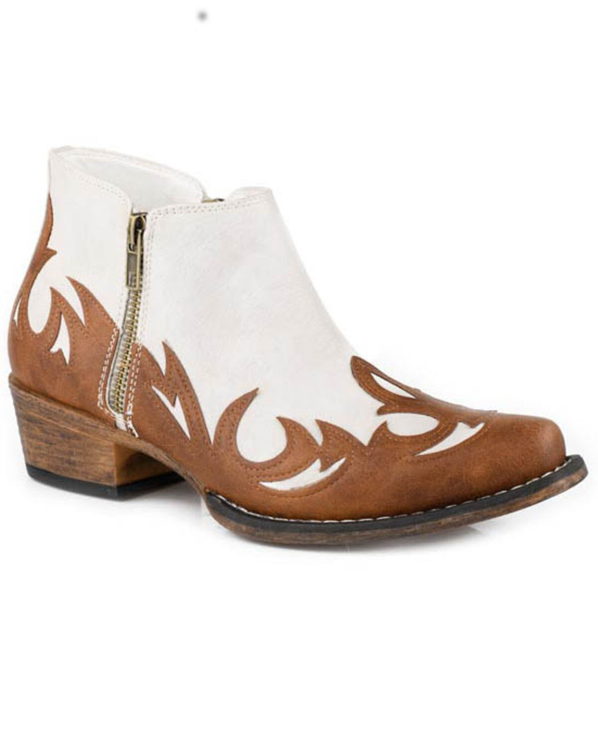 Roper Women's Lorene Inlay Western Booties - Snip Toe
