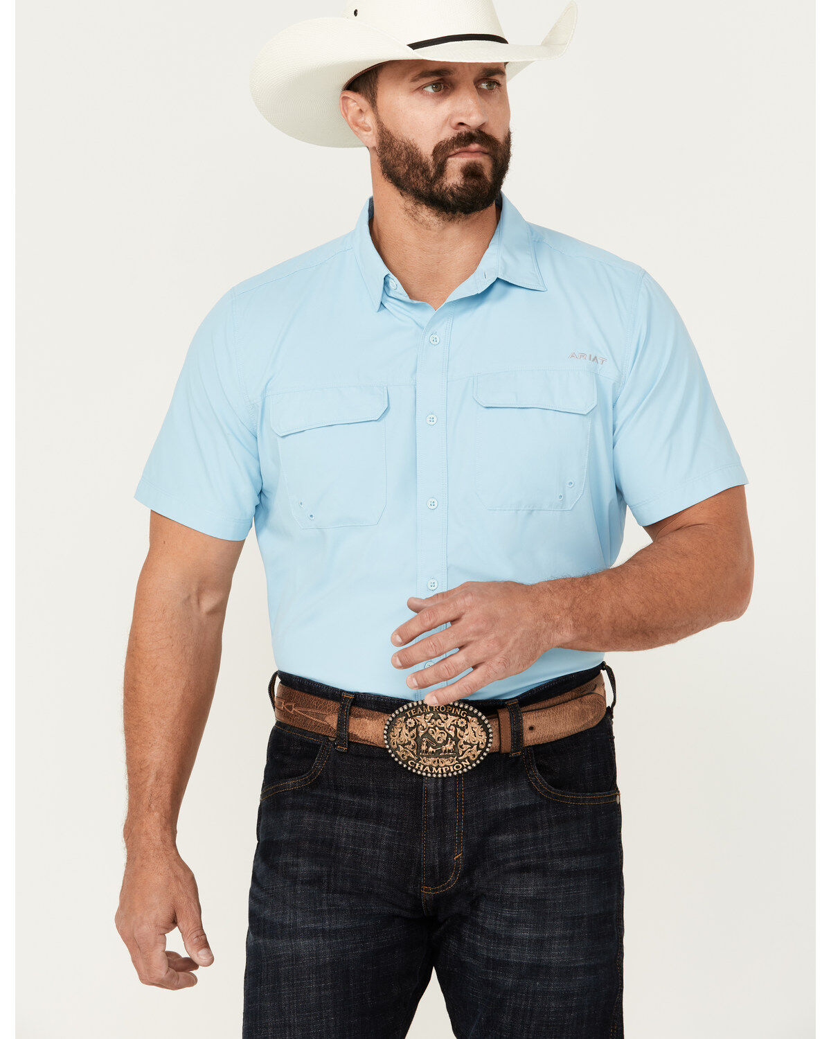 Ariat Men's VentTEK Outbound Solid Short Sleeve Fitted Performance Shirt