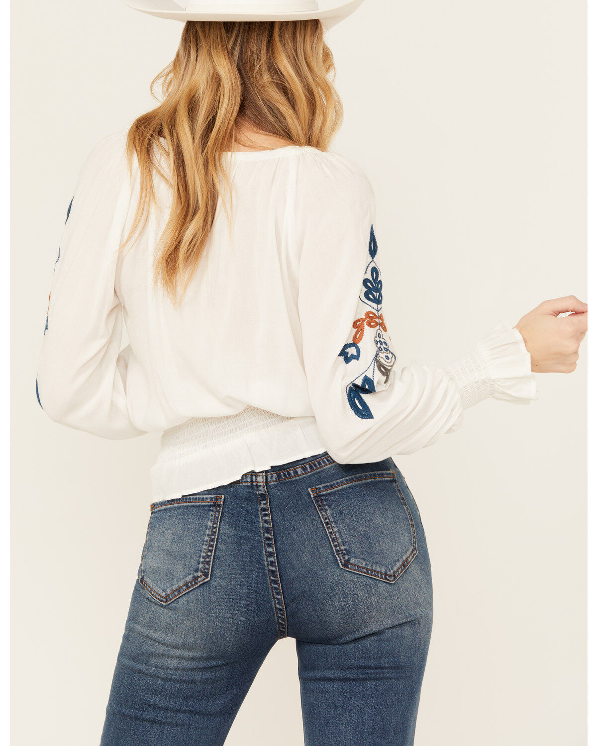 Shyanne Women's Challis Embroidered Long Sleeve Blouse