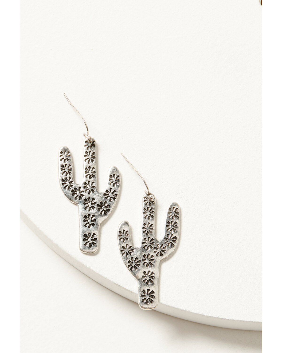 Shyanne Women's Oversized Floral Pressed Cactus Earrings