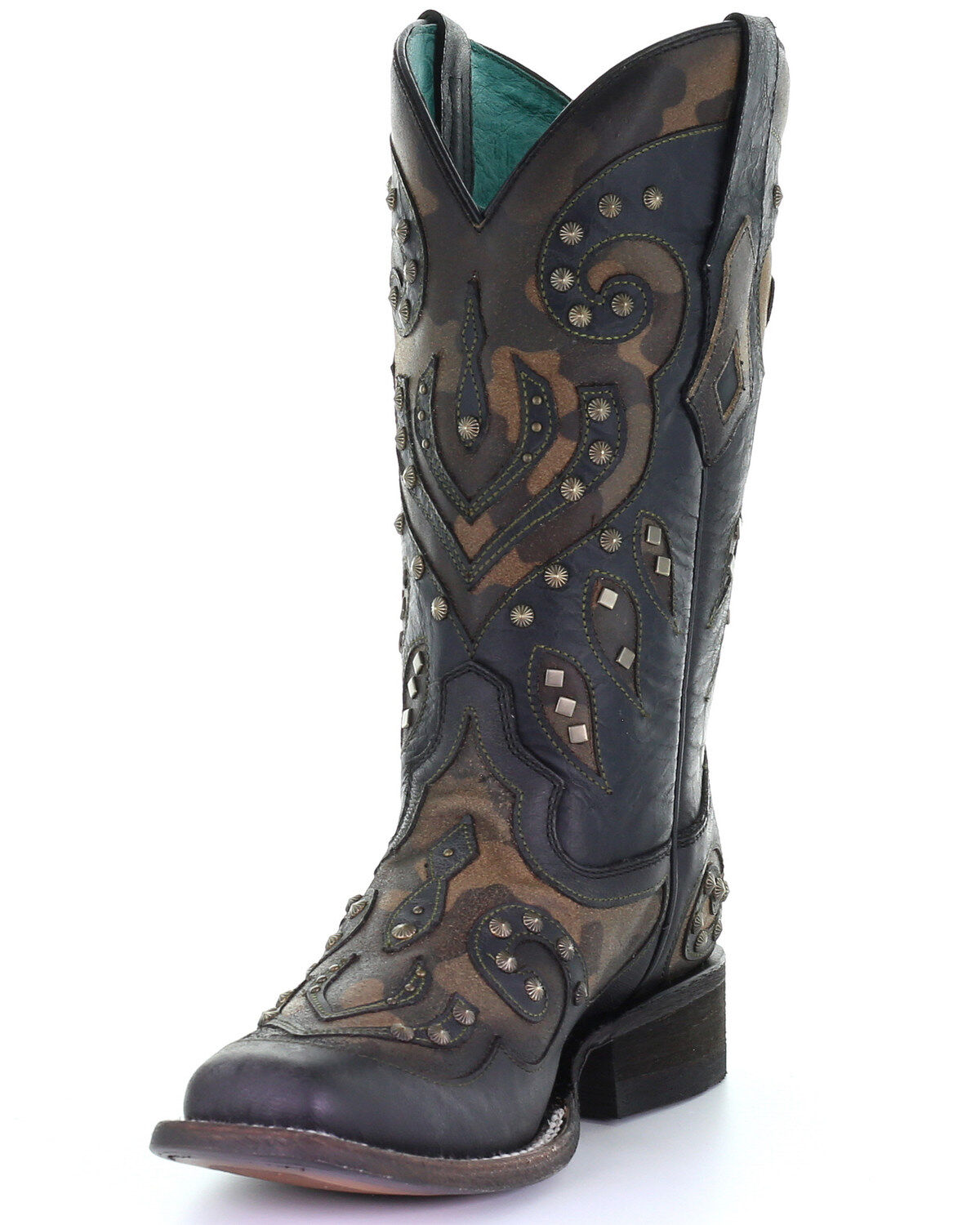 Corral Women's Camo Inlay With Studs Western Boots - Square Toe