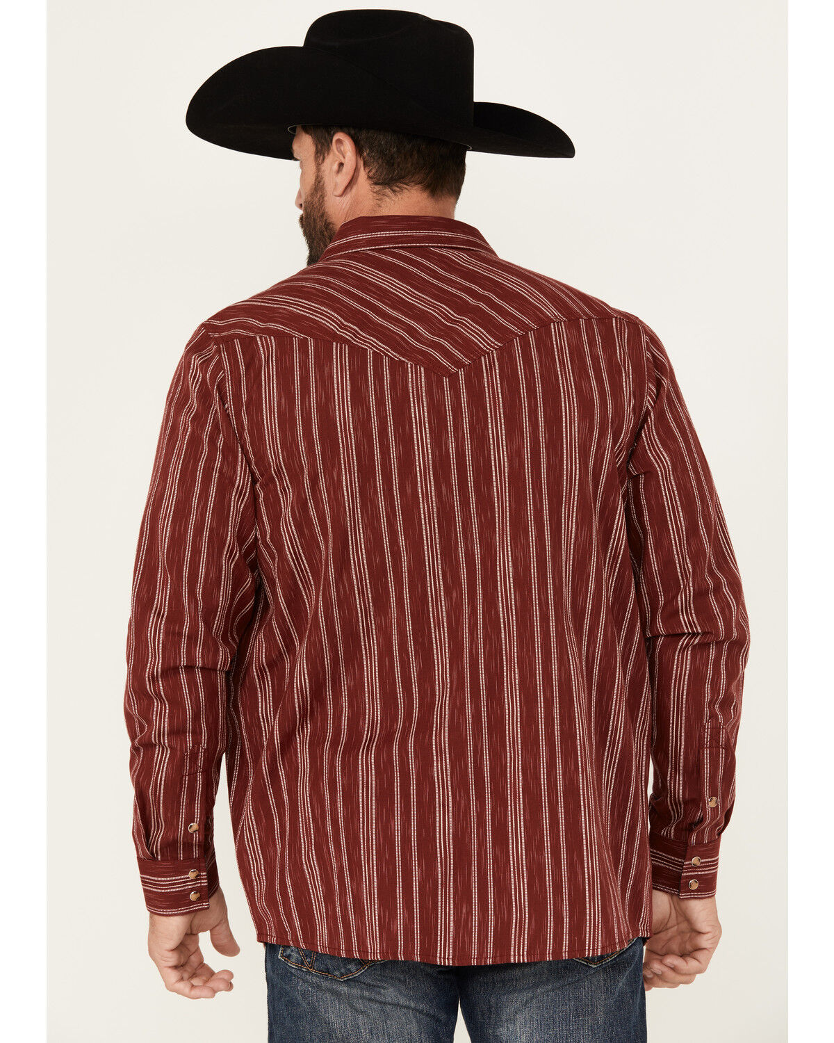 Moonshine Spirit Men's El Jefe Dobby Striped Print Long Sleeve Snap Western Shirt