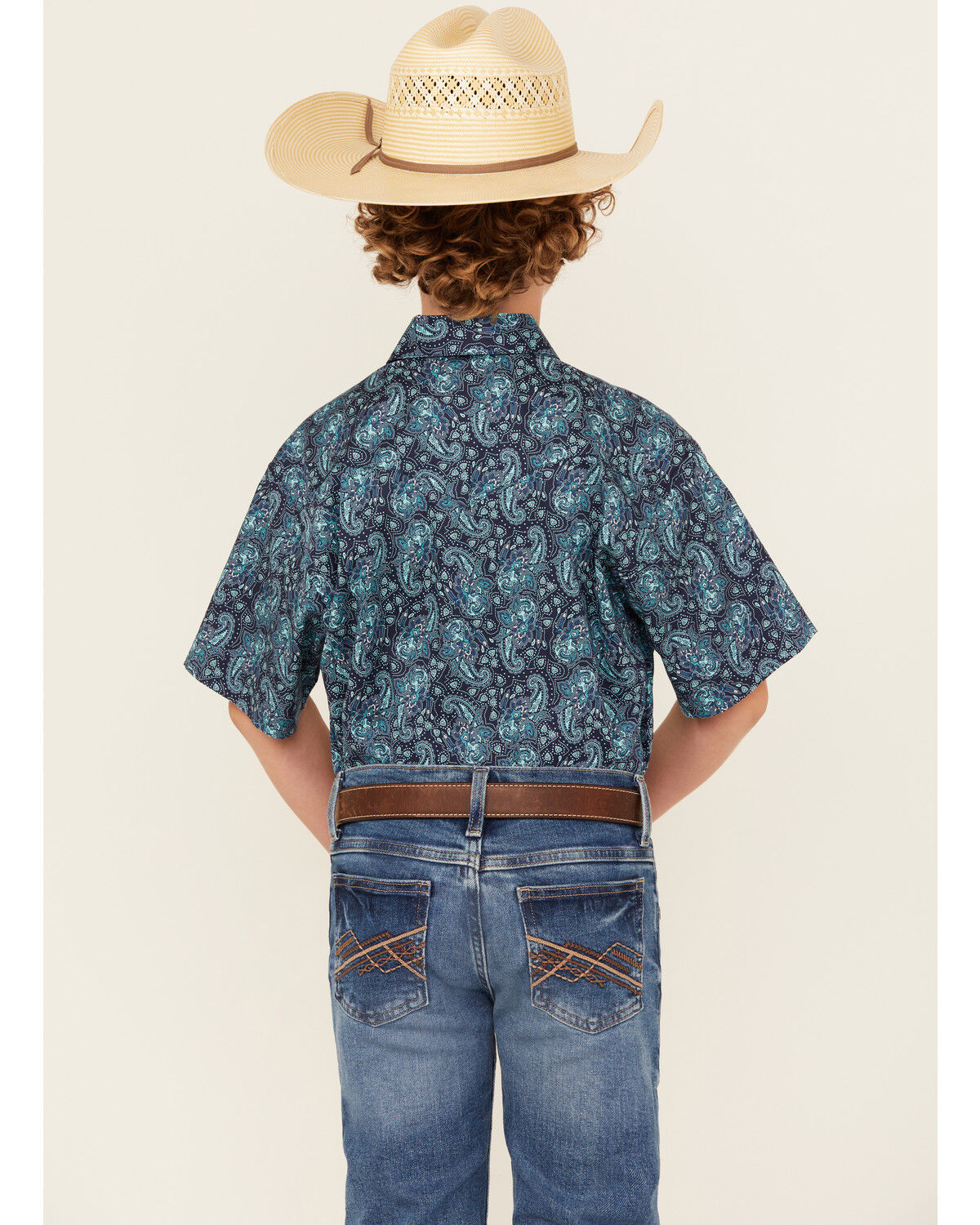 Panhandle Boys' Paisley Print Long Sleeve Snap Western Shirt