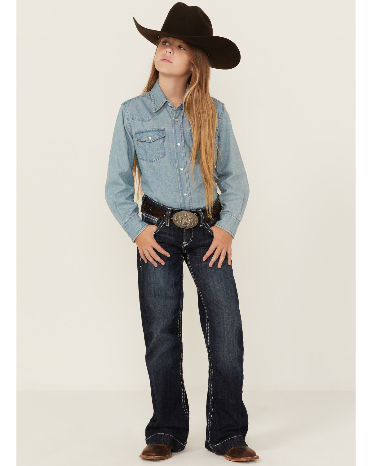 Ariat Girls' Dark Wash Tyra Trouser Stretch Denim Jeans