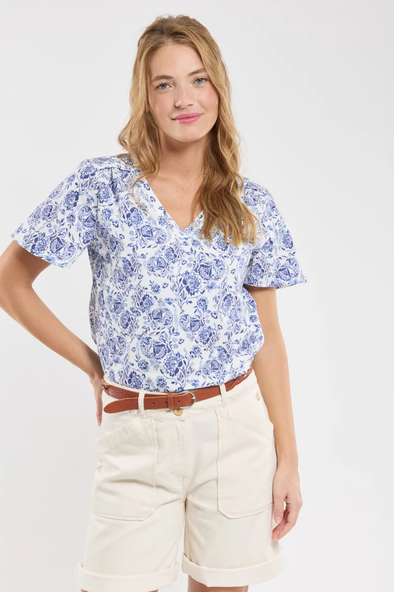 Top motifs fleuris - coton