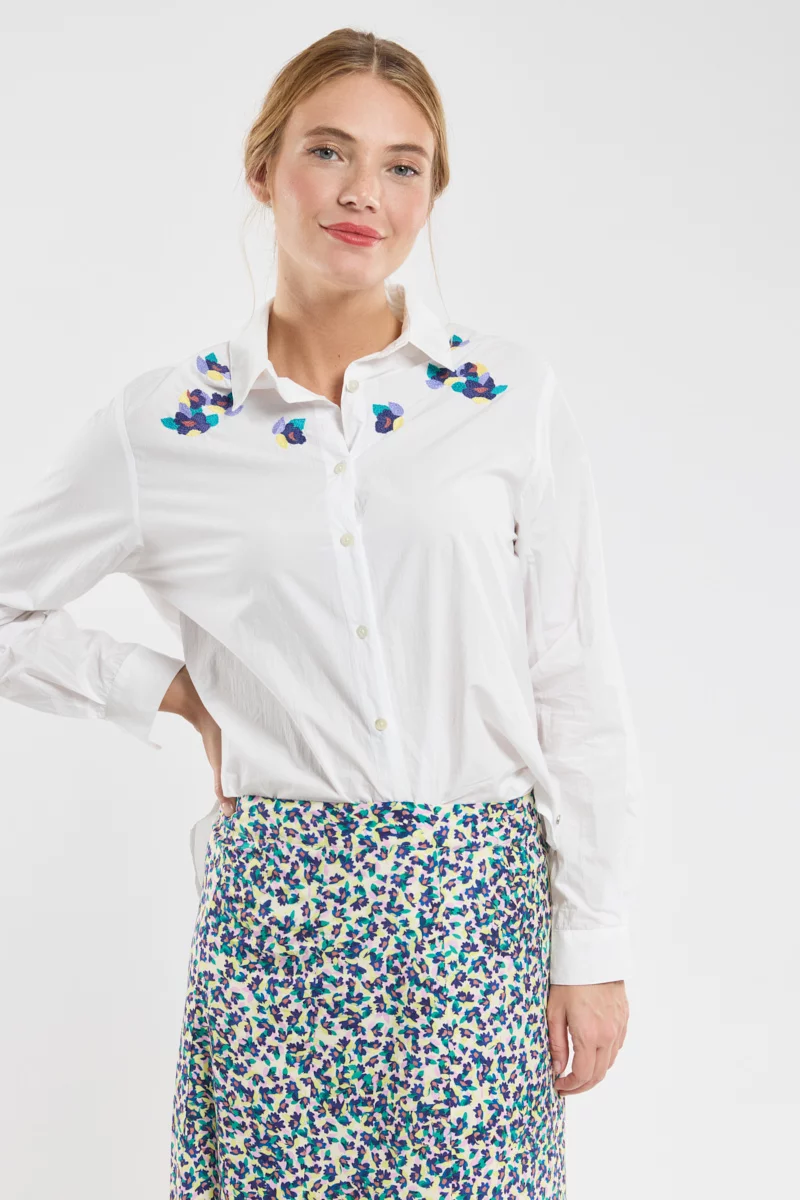 Chemisier brodé Sixtine - coton