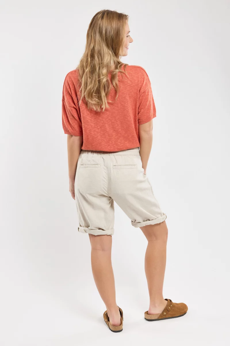 Bermuda taille élastique - coton et lin
