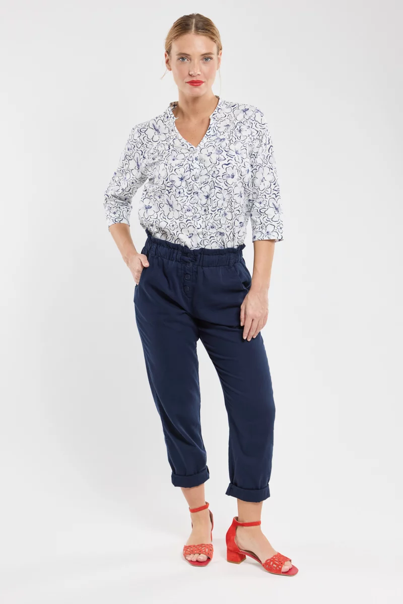 Pantalon taille élastique - coton