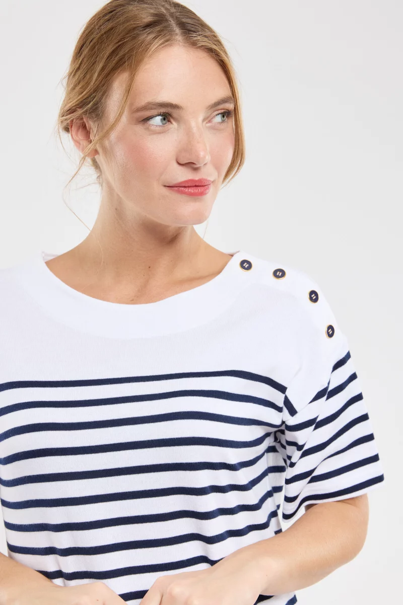 Robe épaule boutonnée - coton rustique