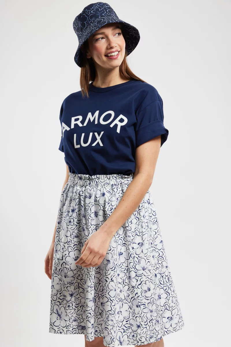 Jupe imprimée fleurie - coton