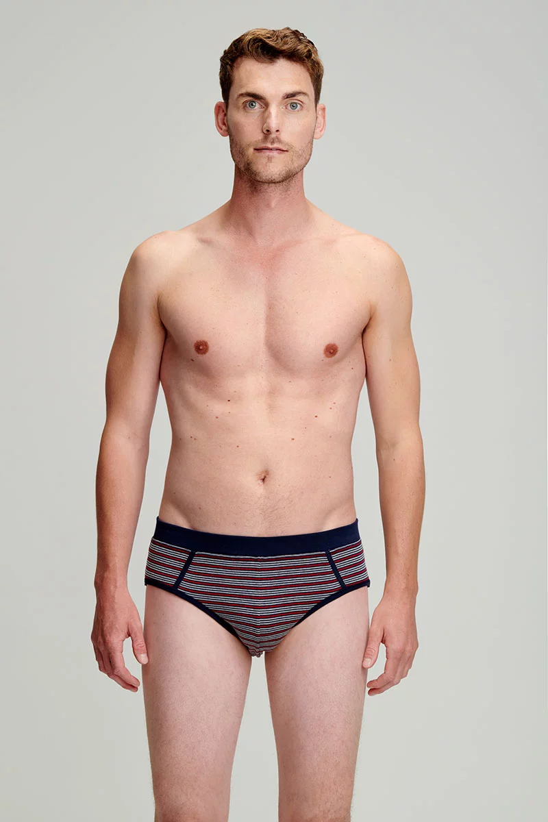 Slip rayé ouvert - coton léger biologique