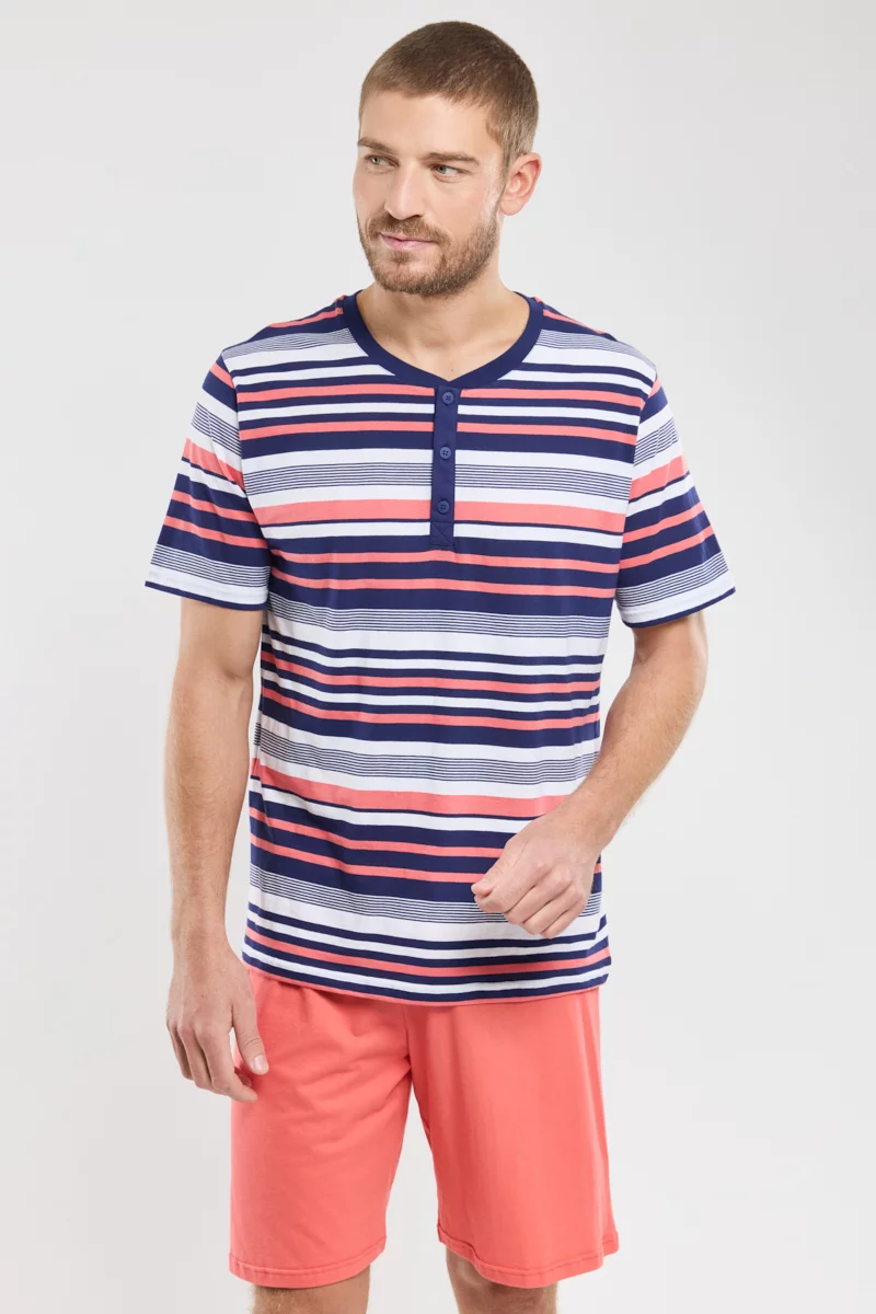 Pyjama short rayé - coton léger