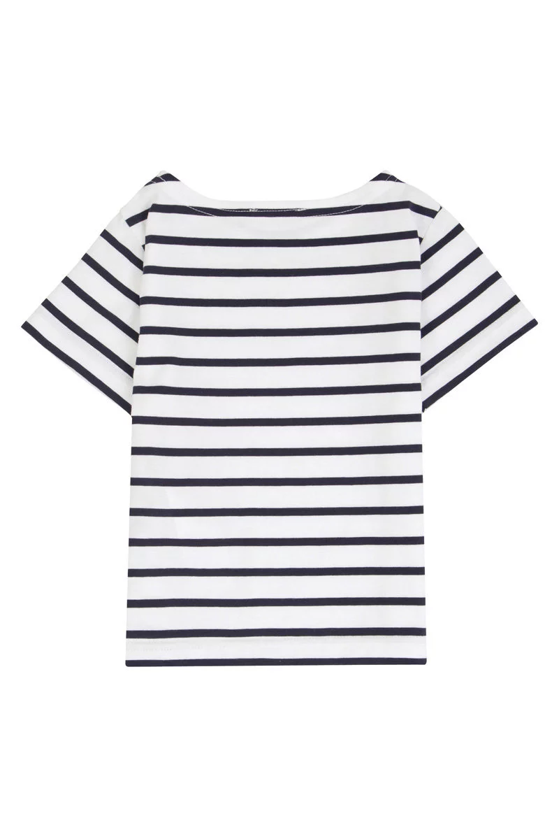 Marinière enfant - coton léger | Blanc/Navire