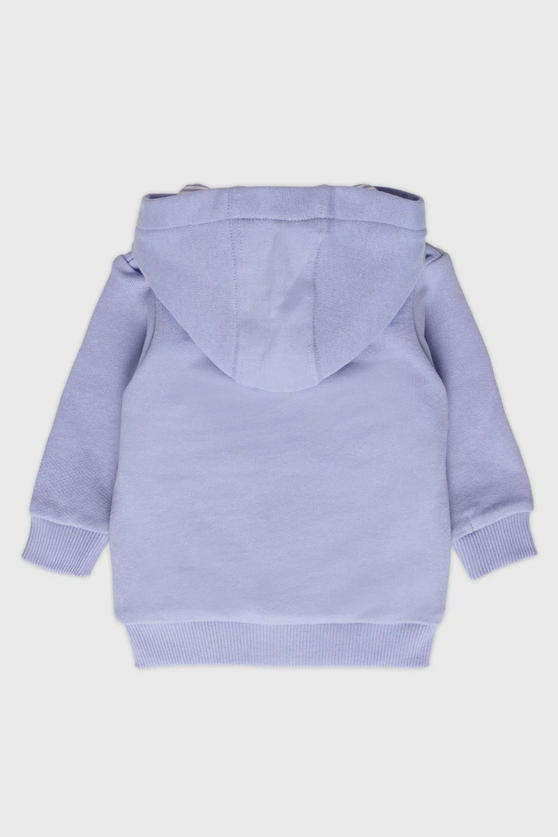 Sweat zippé Baby - coton | Bleu Lavande E24/Blanc