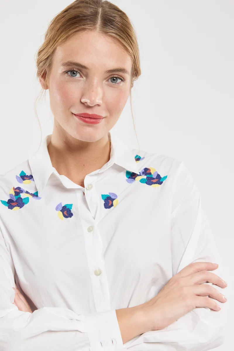 Chemisier brodé Sixtine - coton