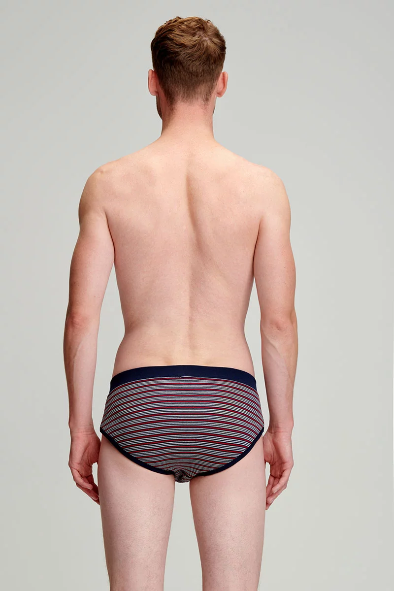 Slip rayé ouvert - coton léger biologique