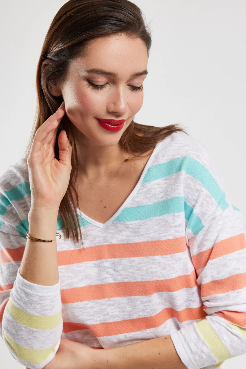 Marinière coupe oversized - coton flammé