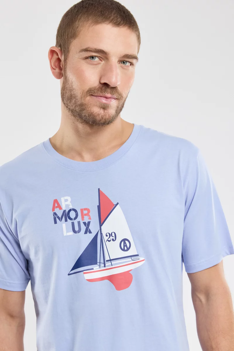 Pyjama short - coton léger | Bleu lavande E24/Skipper