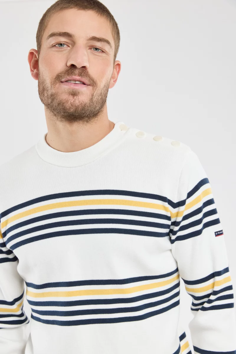 Pull marin tricolore - coton