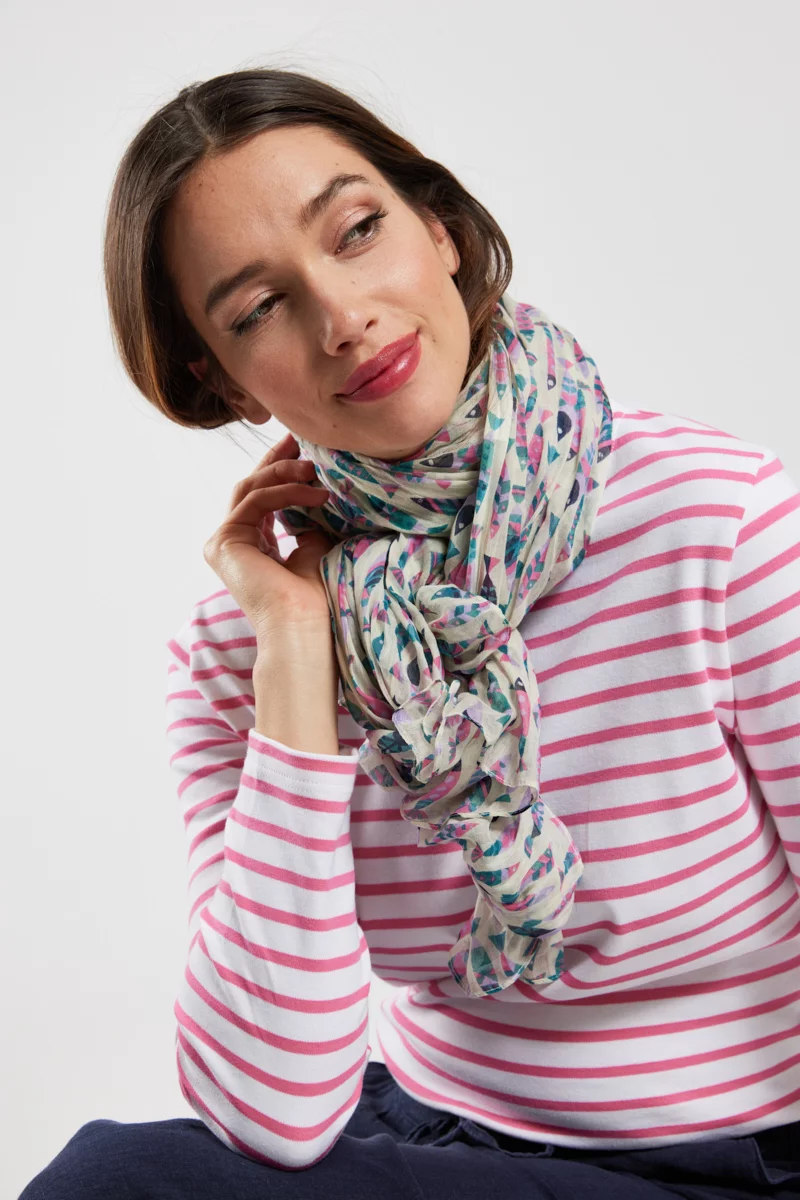 Foulard imprimé poissons - coton