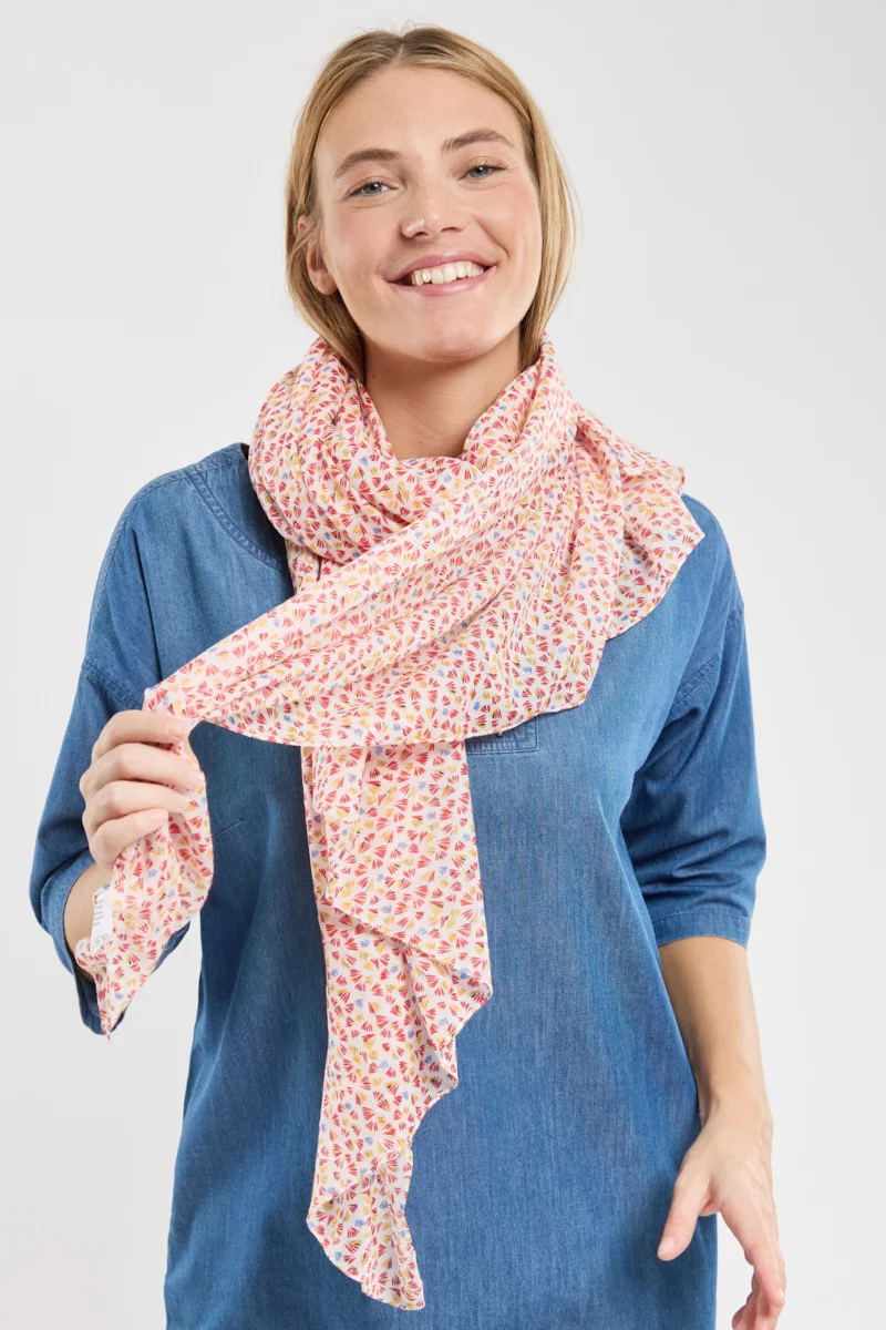 Foulard motifs géométriques JORDY | bB42 ORANGE SANGUINE