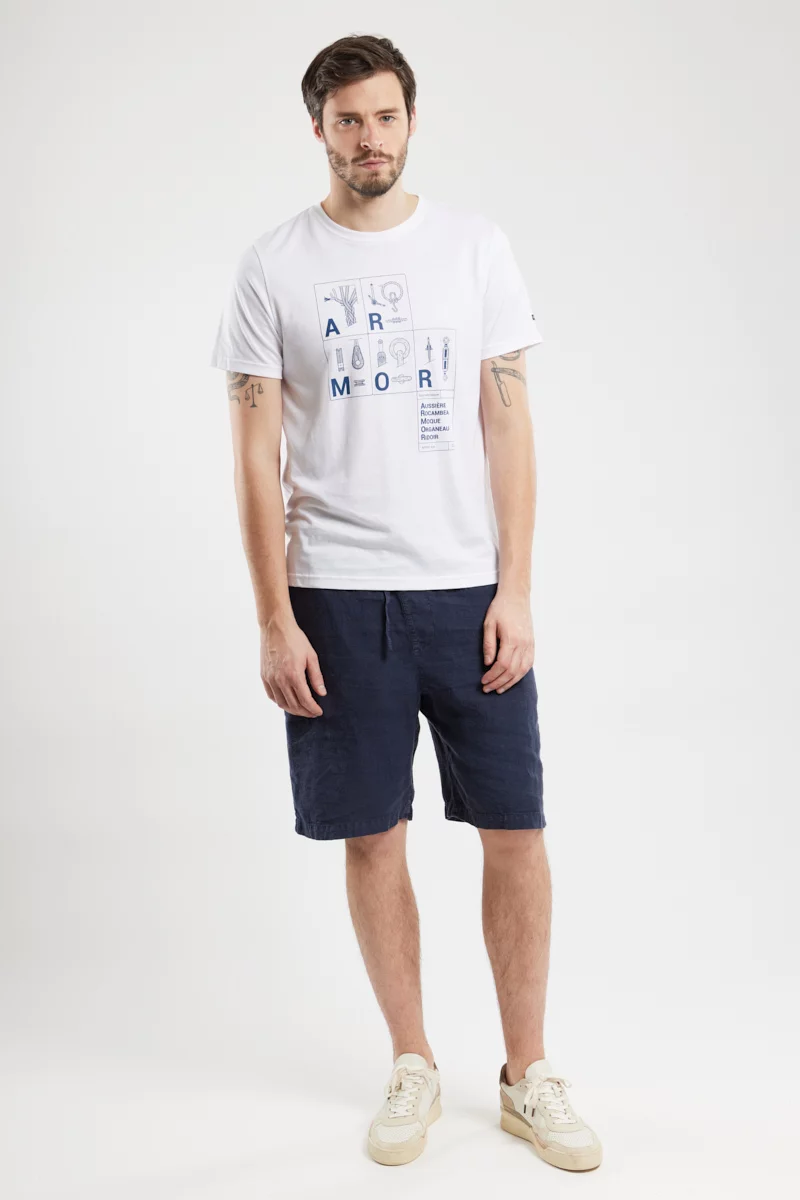 Short élastique - lin
