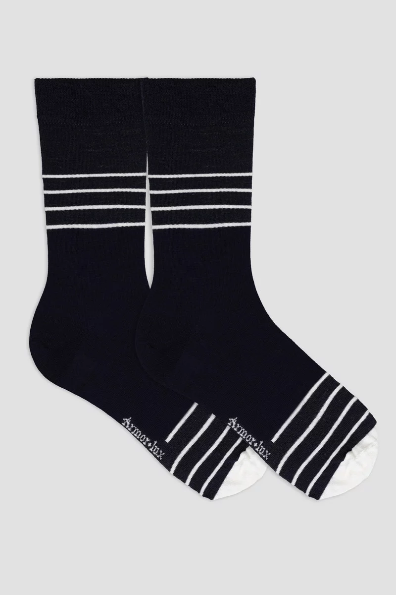 Chaussettes rayées - laine