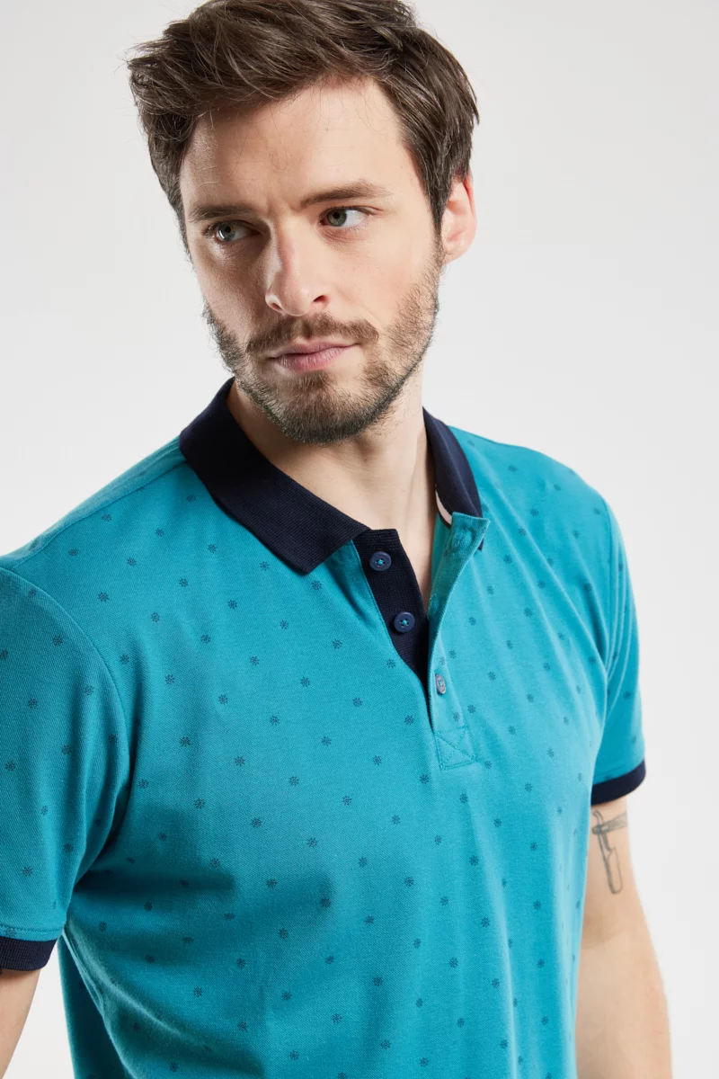 Polo micro-motifs - coton piqué