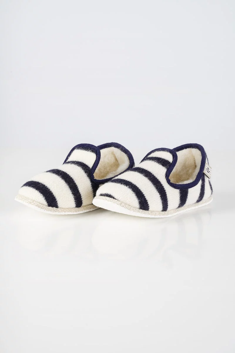 Chaussons rayés du 32 au 34 - laine