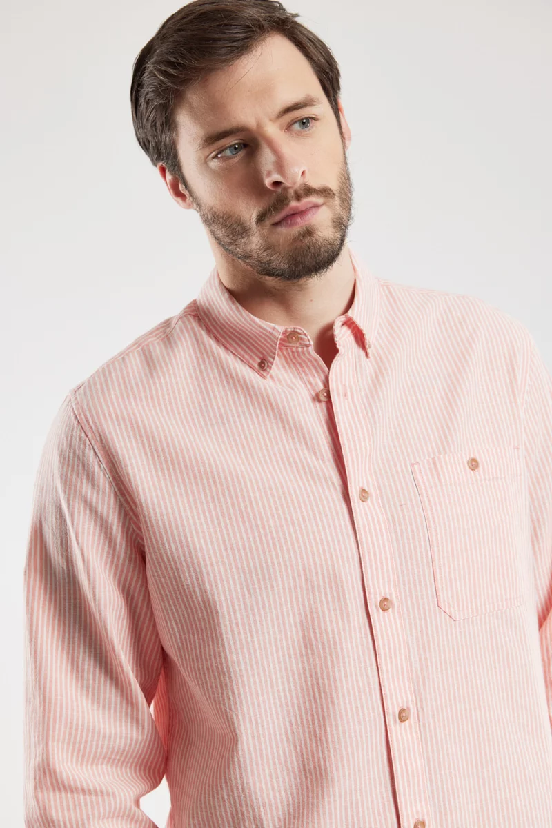 Chemise fines rayures ELINE - coton et lin