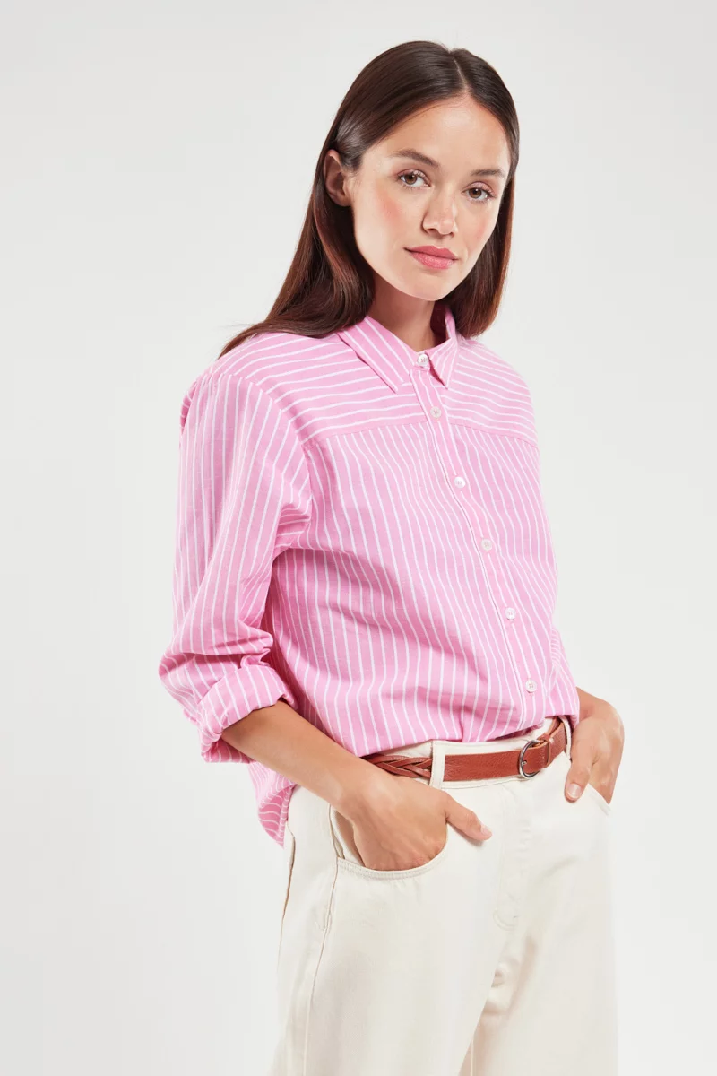 Chemise rayée - coton et lin