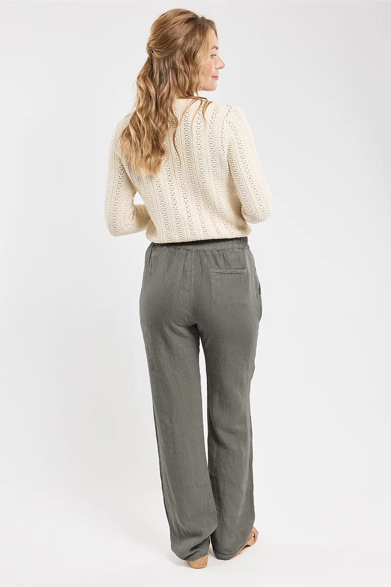 Pantalon taille élastique - lin | Caccia