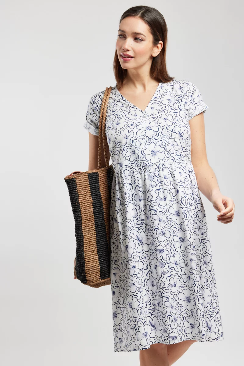 Robe cache-coeur fleurie - coton