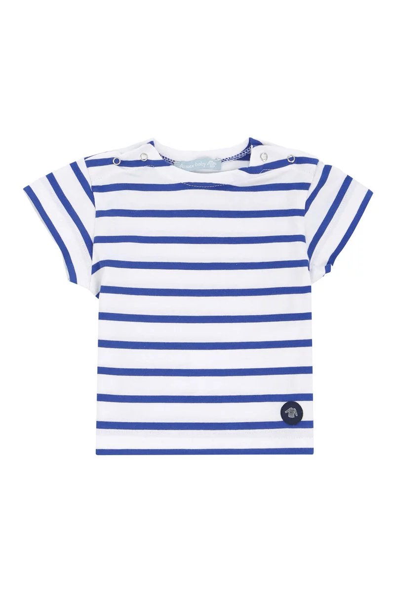 Marinière Baby - coton léger | Blanc/Etoile