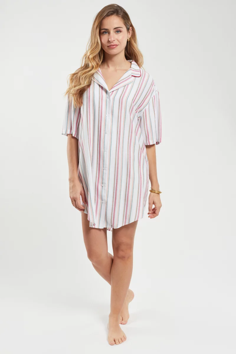 Chemise de nuit rayée