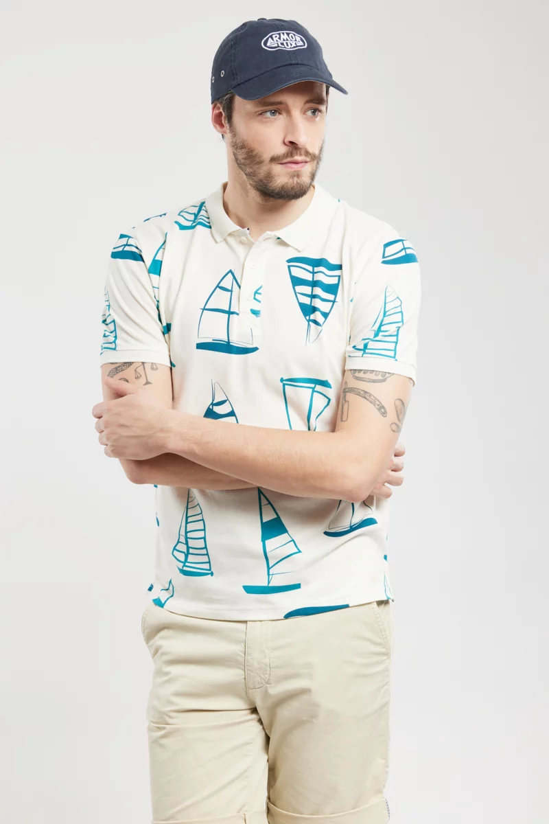 Polo motifs bateaux - coton piqué