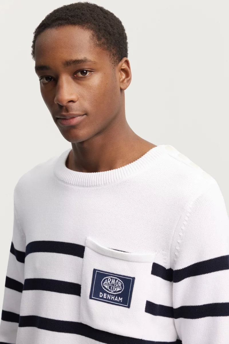 Pull marin rayé - Denham X Armor-lux
