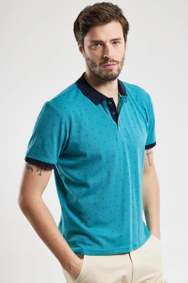 Polo micro-motifs - coton piqué