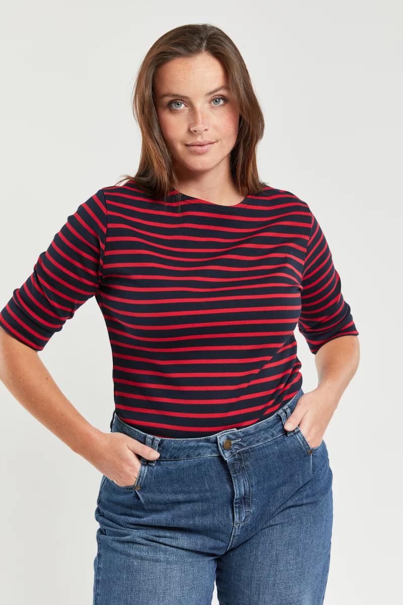 Marinière - coton épais | Rich navy/braise