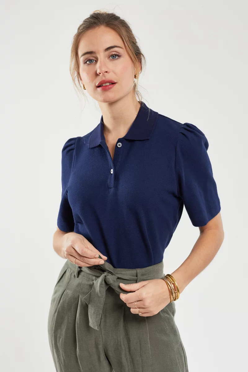 Polo manches bouffantes - coton